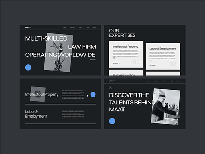 Maat - Law Firm Website Layout dark law firm minimal ui ui design webflow website website design