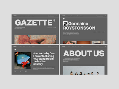 Gazette - Blog Website Layout blog elegant figma grey minimal sans-serif ui webflow writing