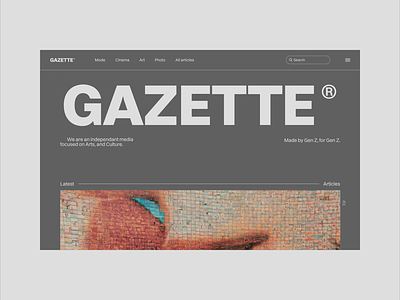 Gazette - Blog Website - Hero Animation animation blog clean design grey header hero layout magazine minimal ui ui design webflow website
