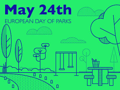 European Day of Parks design graphic illustration illustrator minimal minimalism nature park