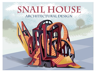 Snail house architecture art branding concept cover design flat illustration illustrator vector