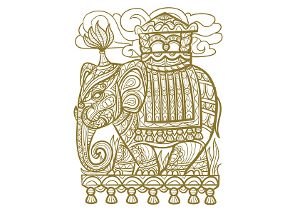 Elephant art branding design doodling illustration illustrator lineart logo print vector