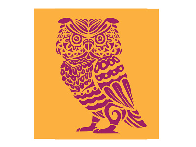 Decorative Owl art branding design illustration illustrator logo stencil vector