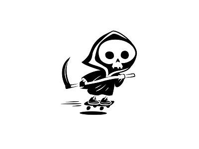 Death on a Skateboard art branding character design flat illustration illustrator logo vector