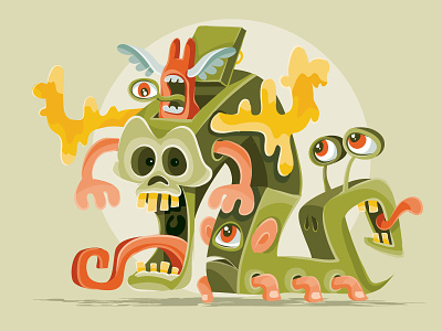 Symbiosis art cartoon character character design concept design illustration illustrator monster vector