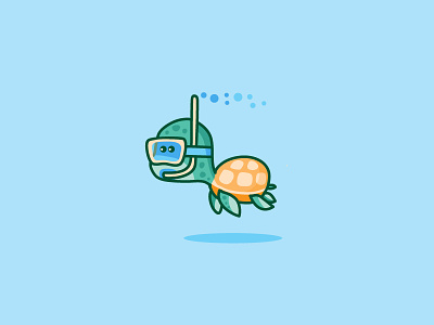 Turtle Diver branding character club cute cute logo design diver illustration illustrator kid logo mascot log turtle vector