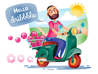 Hello Dribbblers! first illustration shot