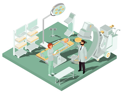 Operating Room art clinic design doctor health illustration illustrator infographics isometric medical equipment medicine surgery treatment vector