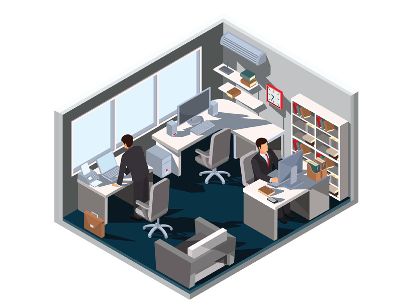 Isometric Office by Kopirin on Dribbble