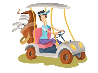 Golf Player art car character competition concept design event flat golf golfer illustration illustrator leisure sport sportsman vector