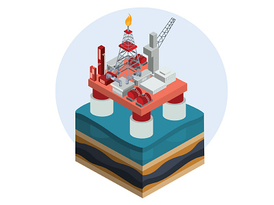 Oil Platform art business concept design drilling rig energy fuel icon illustration illustrator infographics isometric oil oil platform resources vector