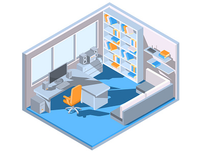 Cabinet art concept design illustration illustrator infographics isometric office room vector workplace