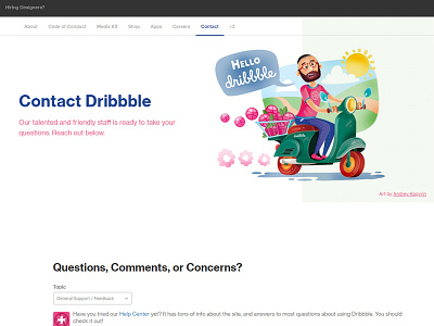 Illustration for Contact Dribbble art branding character concept contact design dribbble flat illustration illustrator people vector