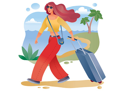 Traveler art character concept design flat illustration illustrator people vector