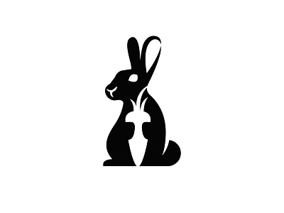 Carrot Bunny Logotype animal brand branding bunny carrot illustration logo logo design logotype logotype design minimal negative space negative space logo