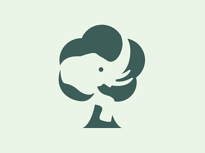 Minimalist Elephant Tree Care Logo behance brand branding elephant emblem graphic design identity logo logotype negative space ngo ong tree