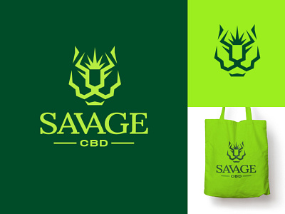 Savage CBD Logotype Available brand branding cbd design illustration logo logo design logotype tiger vector weed wild
