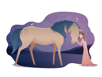 friends fiendship flat friends girl horse illustration vector