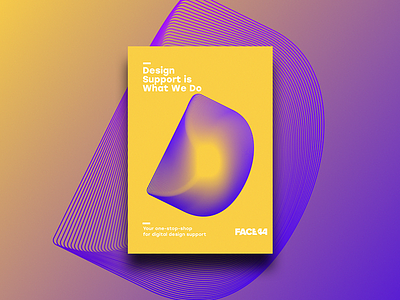 Poster Design for FACE44 abstract design digital flat flyer poster purple signal sketch waves yellow