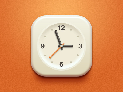 Clock Icon alarm android clean clock ios iphone orange pak pakistan smooth time ui ux