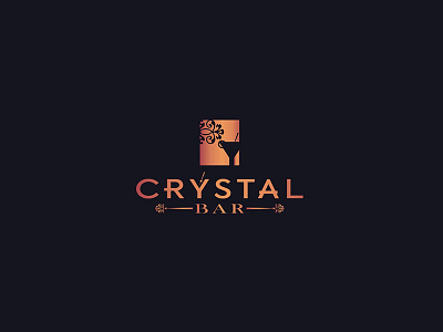 Crystal Bar black crystal design gold gradient illustrator logo