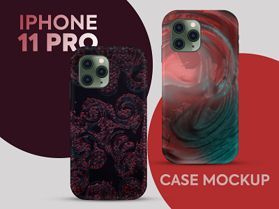 Free iPhone 11 Pro Case Mockup art case cover design gradient graphic illustration iphone mockup