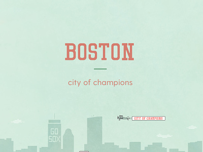 Boston, City of champions beantown boston brick champions city city of champions cityscape green illustration illustrator line art massachusetts print red vector