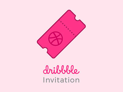 Dribbble Invitation Ticket design dribbble illustration invitation ticket