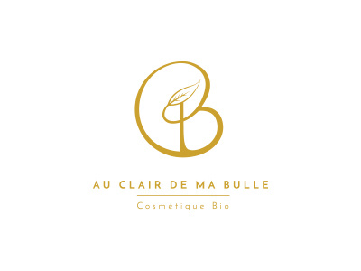 Logotype Au Clair de ma Bulle beauty bio brand identity branding leaf logo logotype makeup soap