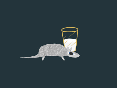 Armadillo_Exotic Milk armadillo illustration