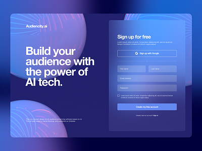 Sign-up concept - Weekly UI #001 3d account ai concept dimensions form illustration login neon sign up signup weeklyui