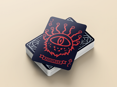 Dungeons & Decks Jack of Diamonds Beholder art beholder design digital dungeons and dragons graphic design playing cards