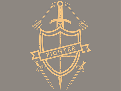 Fighter art design digital digital art dungeons and dragons fighter graphic design shield sword ttrpg