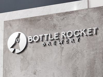 Bottle Rocket Brewery Sign branding brewery graphic design sign