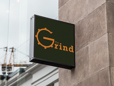 The Grind Hanging Sign branding coffee graphic design grind logo thirty logos