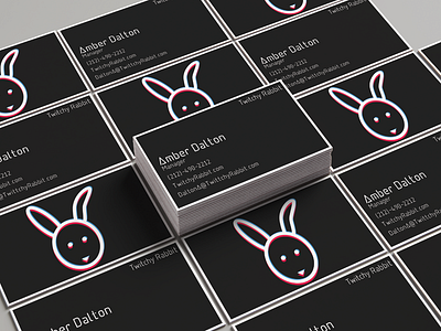 Twitchy Rabbit Business Cards branding graphic design logo rabbit thirty logos twitchy rabbit