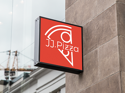 Hanging Sign for JJ.Pizza branding graphic design jjpizza logo thirty logos