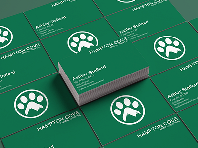 Hampton Cove Animal Hospital Business Cards branding graphic design hampton cove logo thirty logos