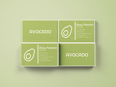 Avocado Business Cards avocado branding graphic design logo thirty logos