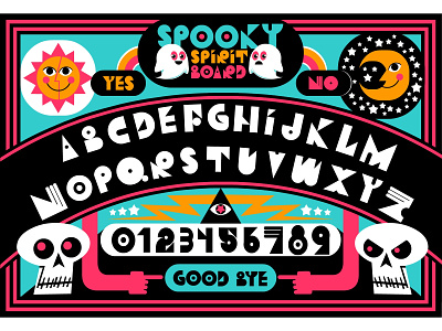 Spooky Spirit Board design game graphic design illustration ouija product spooky vector