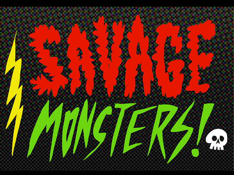 Savage Monsters 3 frames hand lettering motion wiggle