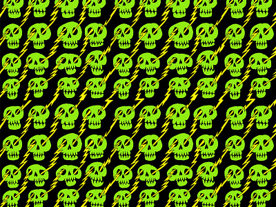 Electroskulls lightning neon pattern skulls