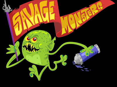 Let Your Freak Flag Fly! banner freak illustration monster vector
