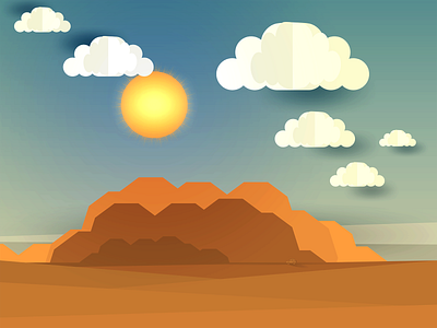 Sunny Day adobe illustrator adobe photoshop africa clouds design gradient color kenya landscape plateau sunshine vector vector illustration
