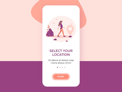 Onboarding screen - Select location concept