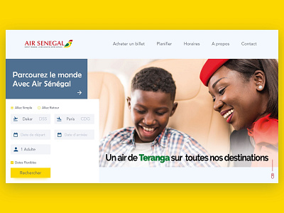 Air Senegal Landing page concept adobe xd airline clean design landing page logo minimal senegal ui ux web website