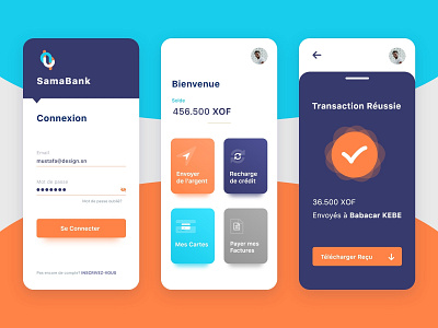 SamaBank Banking adobe xd app banking clean design flat iphone x minimal mobile typography ui ux vector