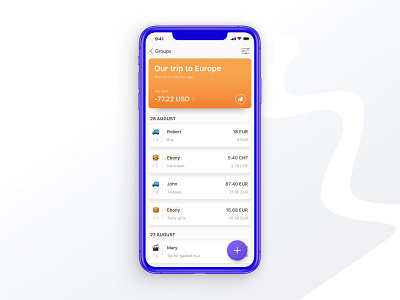 Spend Together app app app concept app interface app ios app ui app ui design application ui budgeting debts management finance finance app money app share expenses spend together split split bills travel app ui uidesign ux