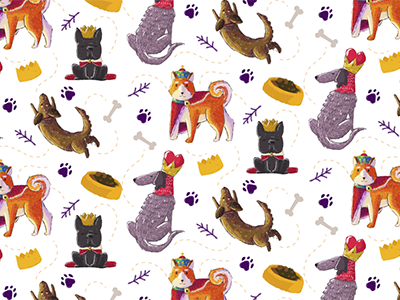 The Royal Family Patterns akita dogs king patterns queen