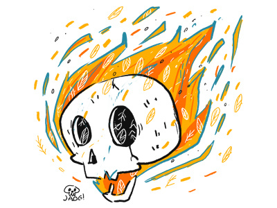 flame comic doodle fire illustration sketch skull